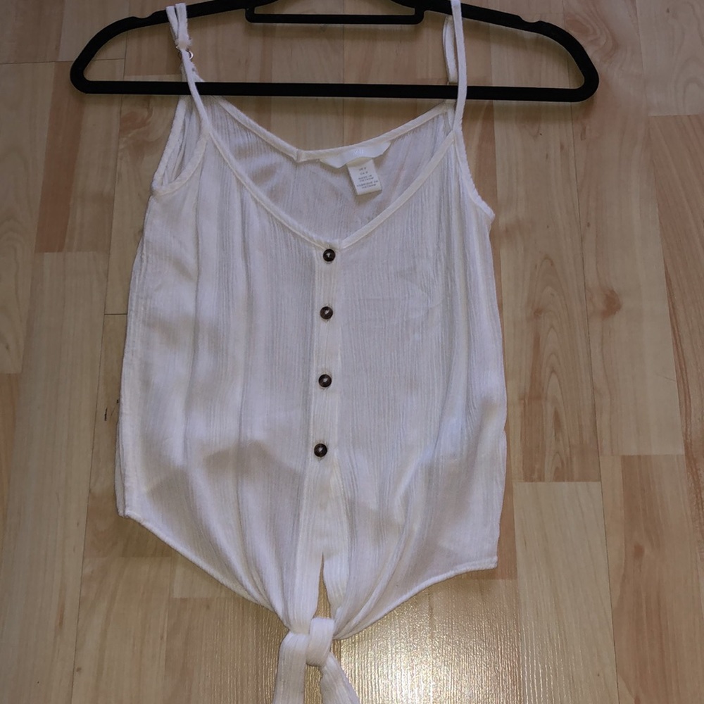 H&M button up tie top